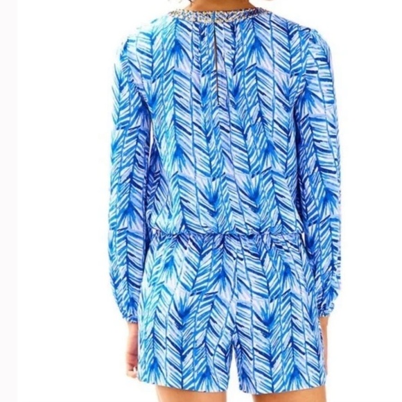 Lilly Pulitzer Colby Long Sleeve Romper in Lapis
Blue Costa Verde Size XS - Picture 2 of 10